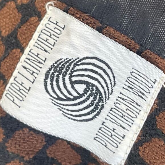 Raffinati Le Collezioni Brown/Black Fringe Trim 100% Virgin Wool Jacket Sz 6 - Picture 5 of 5